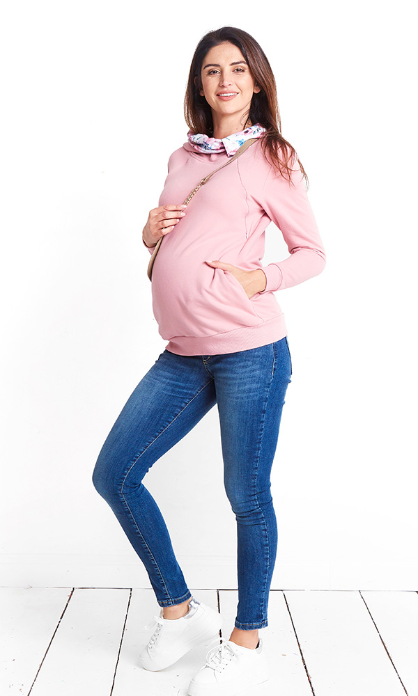 Těhotenská halenka Lollipop pudre sweatshirt (b1268a)