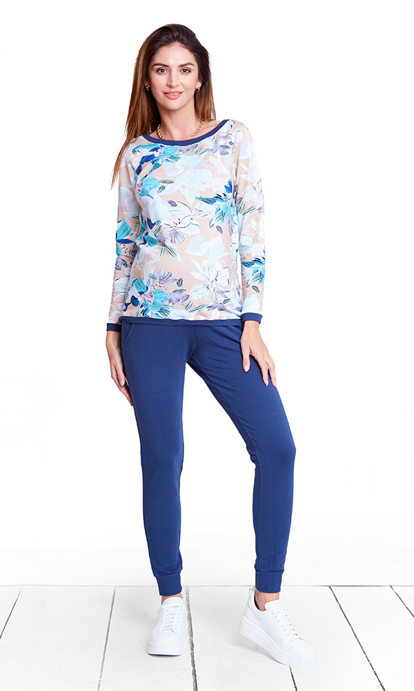 Těhotenská halenka Aqua garden blouse (B1316)