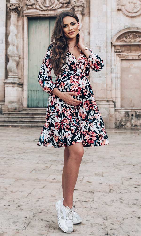 Těhotenské a kojící šaty Frida dress (D1153)