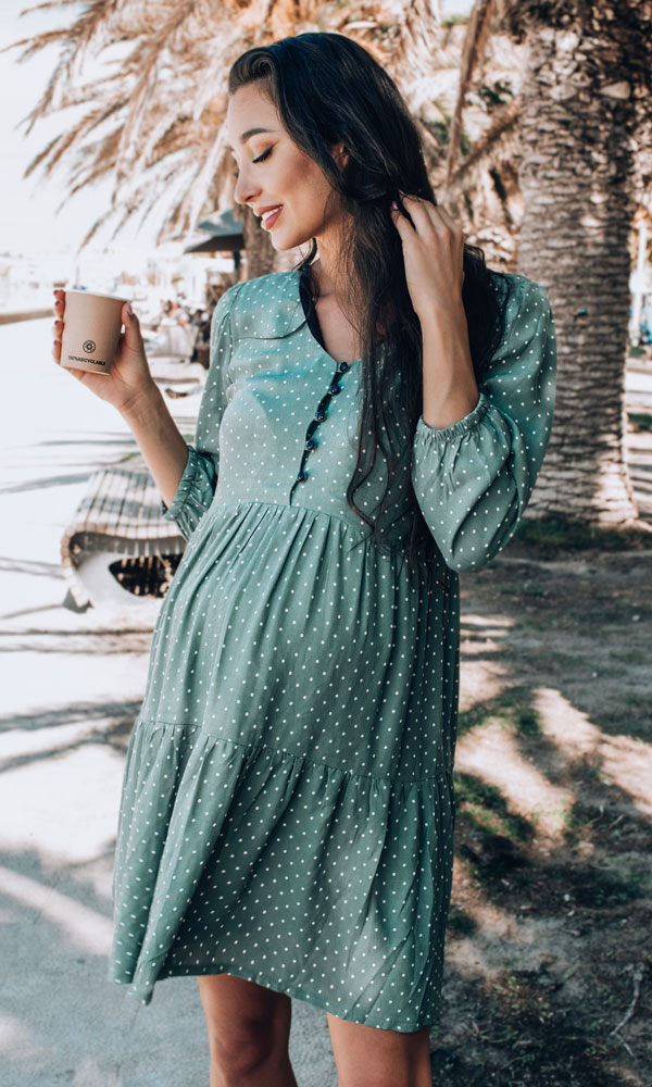 Těhotenské a kojící šaty Flirty mint dress (D1161B)