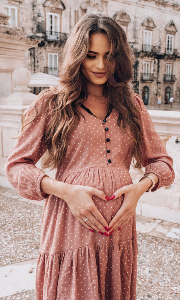 Těhotenské a kojící šaty Flirty rose dress (D1161C)