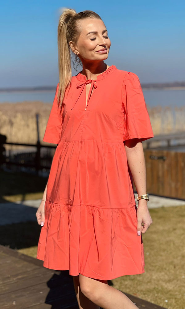 Těhotenské a kojící šaty Candy orange dress (D1176A)