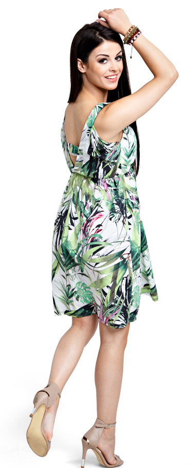 Těhotenské šaty Green jungle dress (d899)